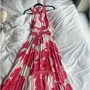White and pink maxi dress